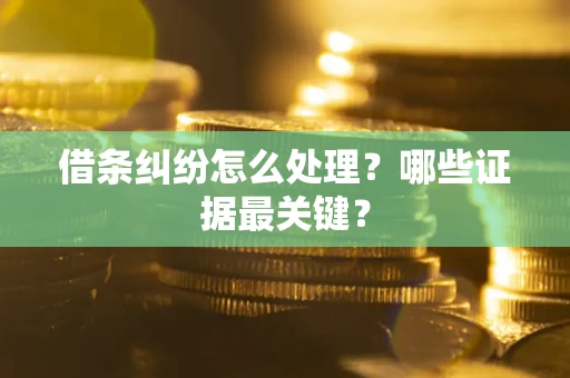 武汉借条纠纷怎么处理？哪些证据最关键？