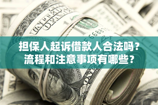 武汉担保人起诉借款人合法吗？流程和注意事项有哪些？