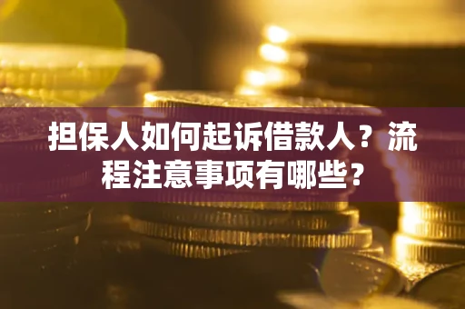 武汉担保人如何起诉借款人？流程注意事项有哪些？