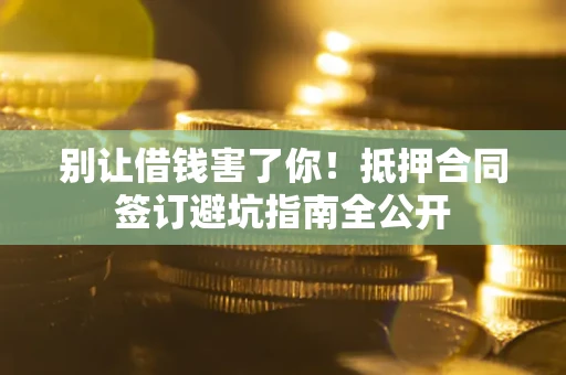 武汉别让借钱害了你！抵押合同签订避坑指南全公开